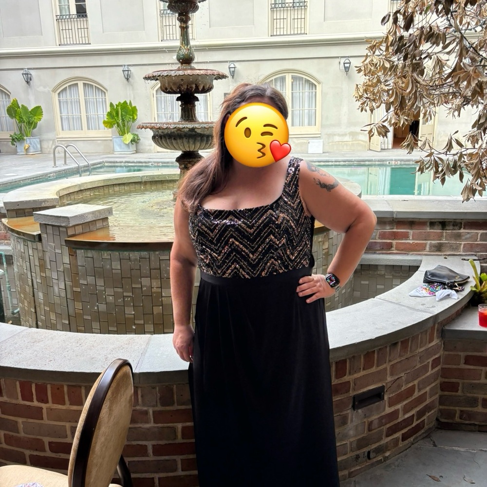 City Chic Bronze Sequin Bodice Dress 22 XL NWT